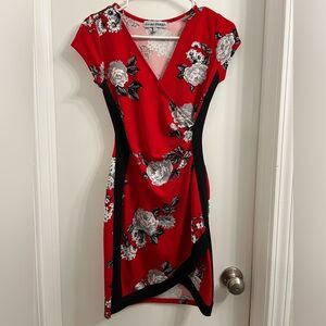Red floral dress